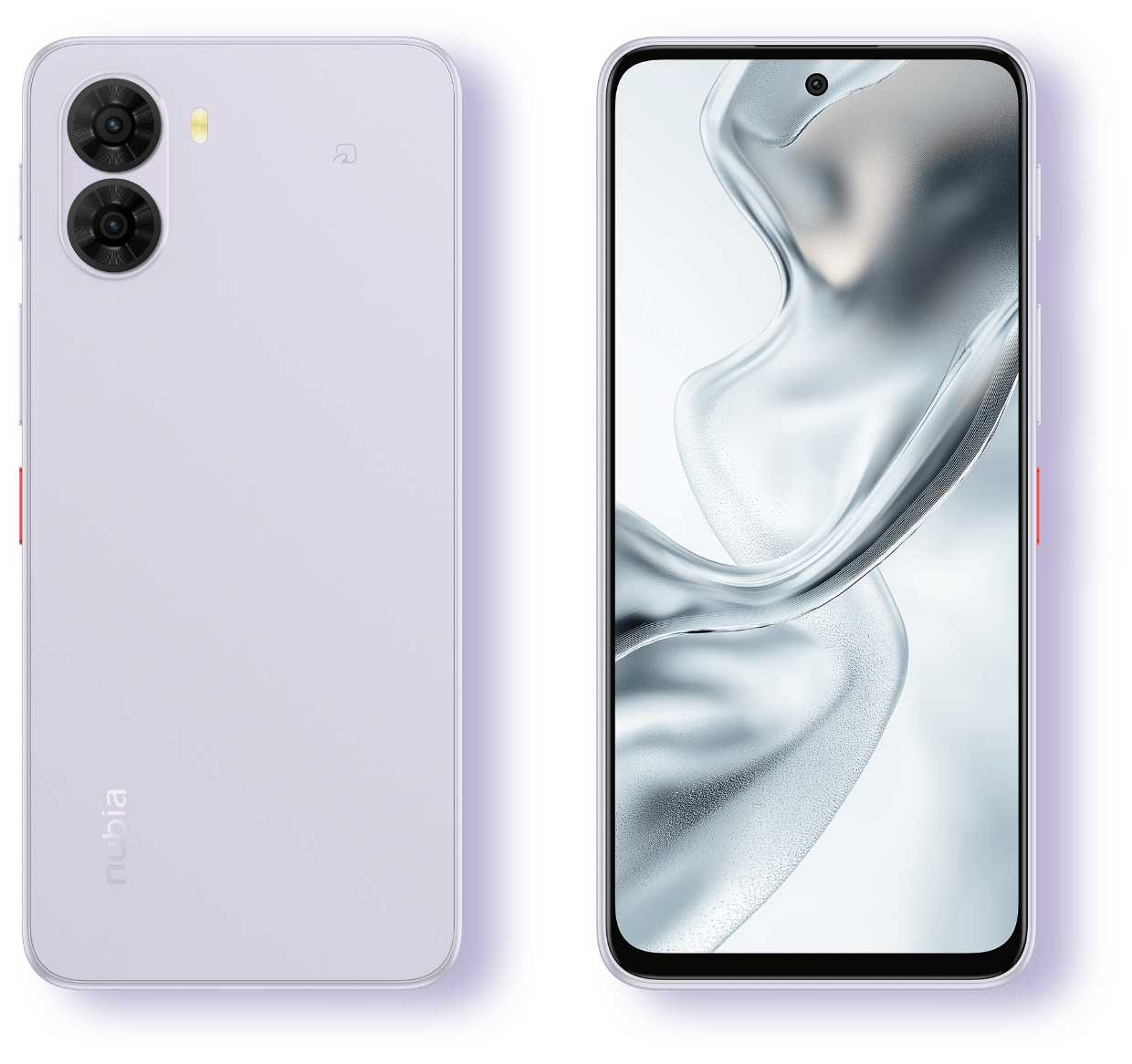 nubia S2 ラベンダー 前面背面 公式画像