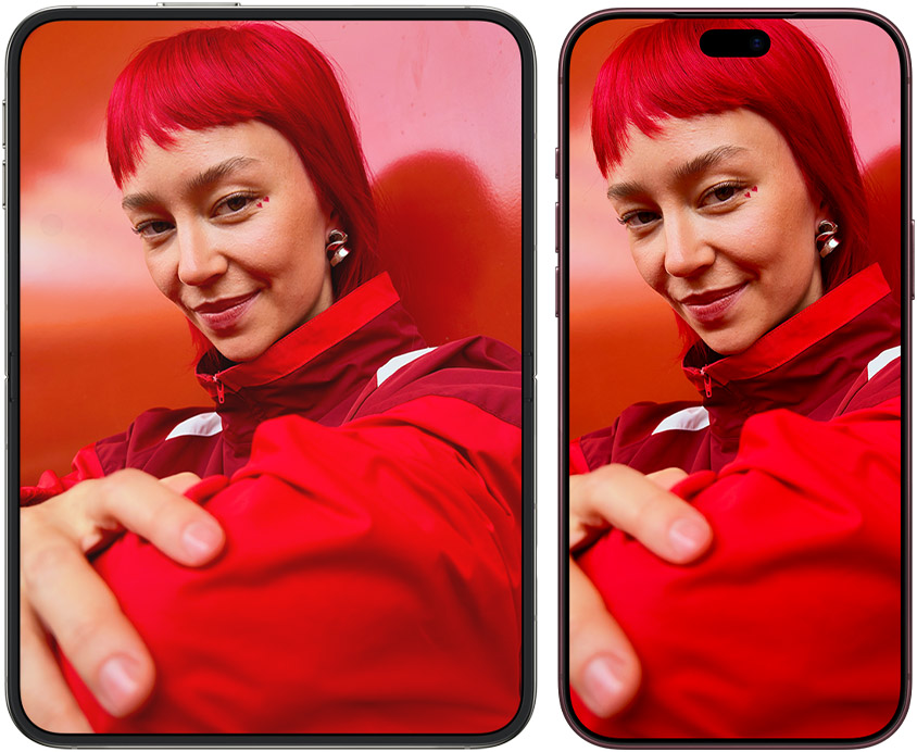 iPhone Duoのディスプレイサイズを示す公式画像