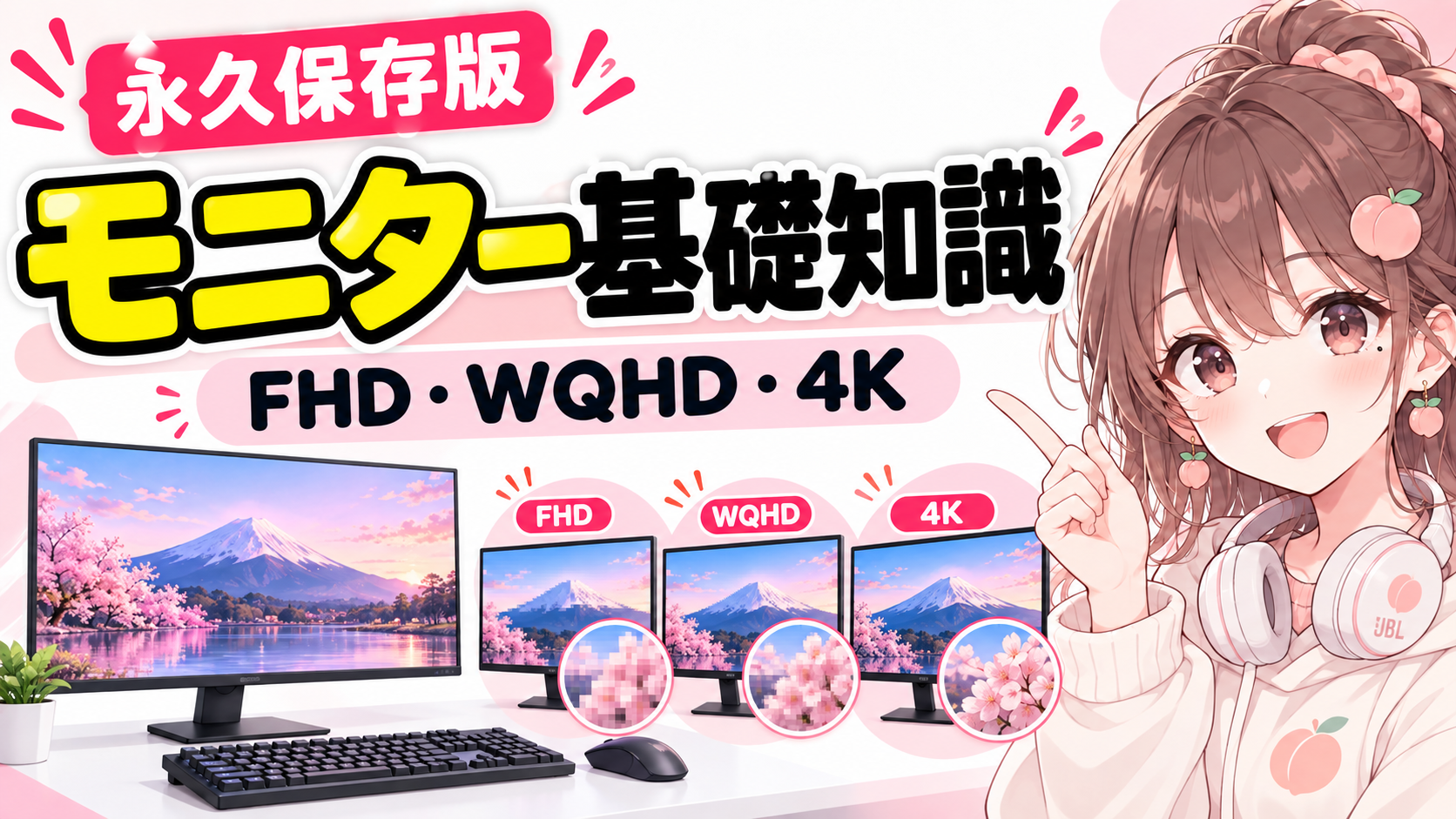 PCモニター基礎知識｜FHD・WQHD・4K