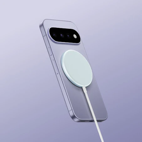 Pixelsnap ワイヤレス充電器に接続された Google Pixel 11。